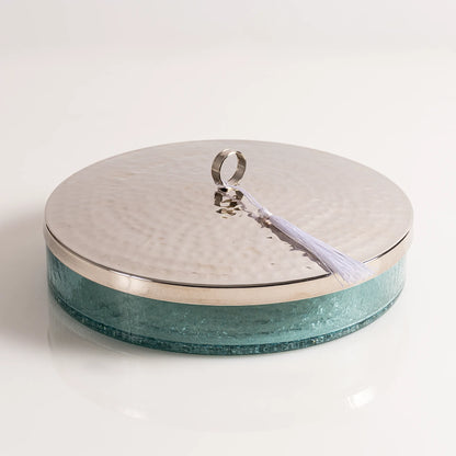 Boîte de présentation en verre soufflé & cuivre