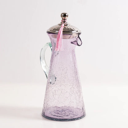 Service à Eau en Verre Craquelé - Mauve