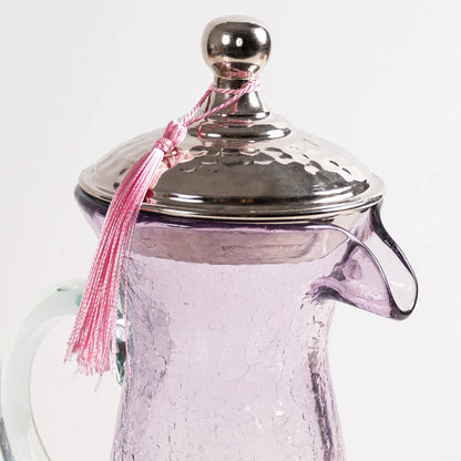 Service à Eau en Verre Craquelé - Mauve