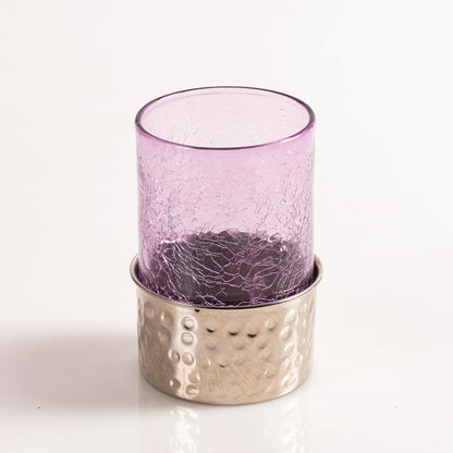 Service à Eau en Verre Craquelé - Mauve