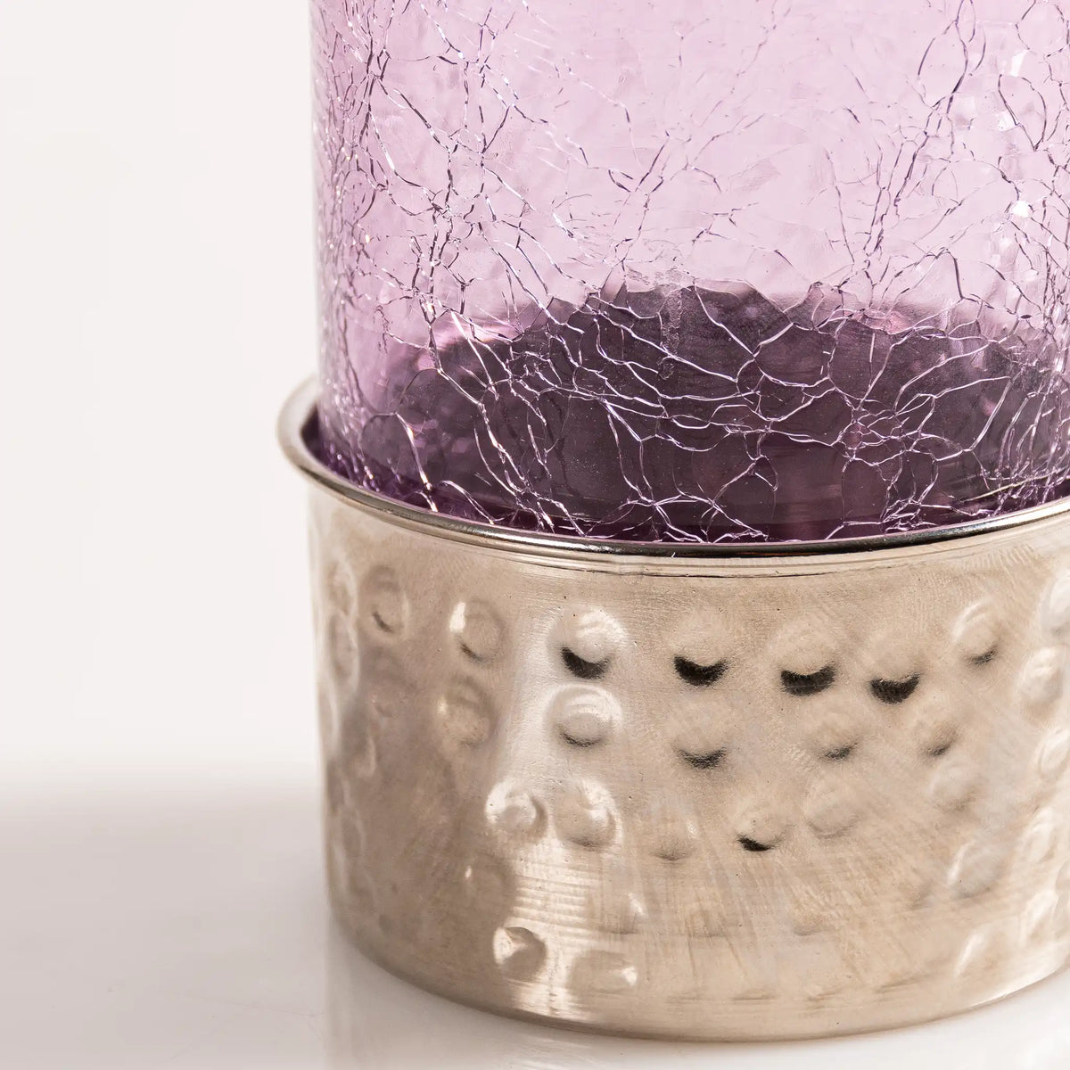 Service à Eau en Verre Craquelé - Mauve