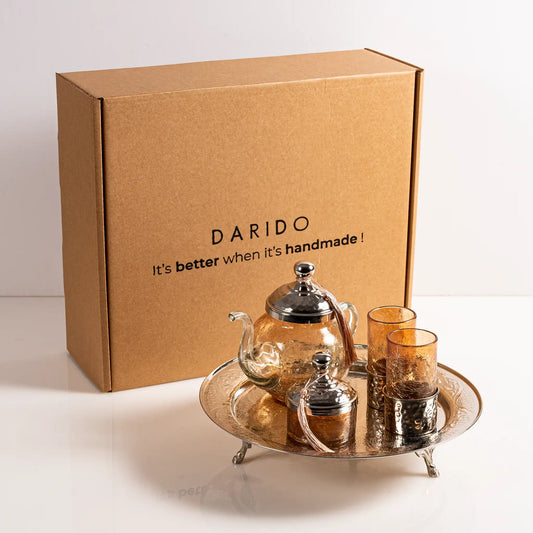 Coffret à Thé Artisanal en Verre Soufflé – Idée Cadeau
