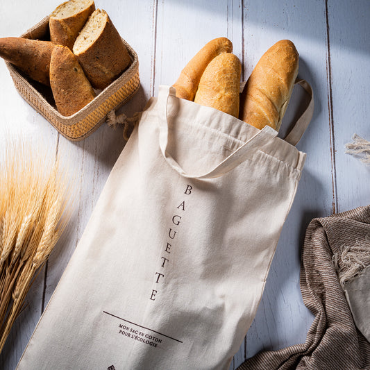 Pack Boulangerie : 2 sacs baguettes 🥖 + panier à pain 🍞