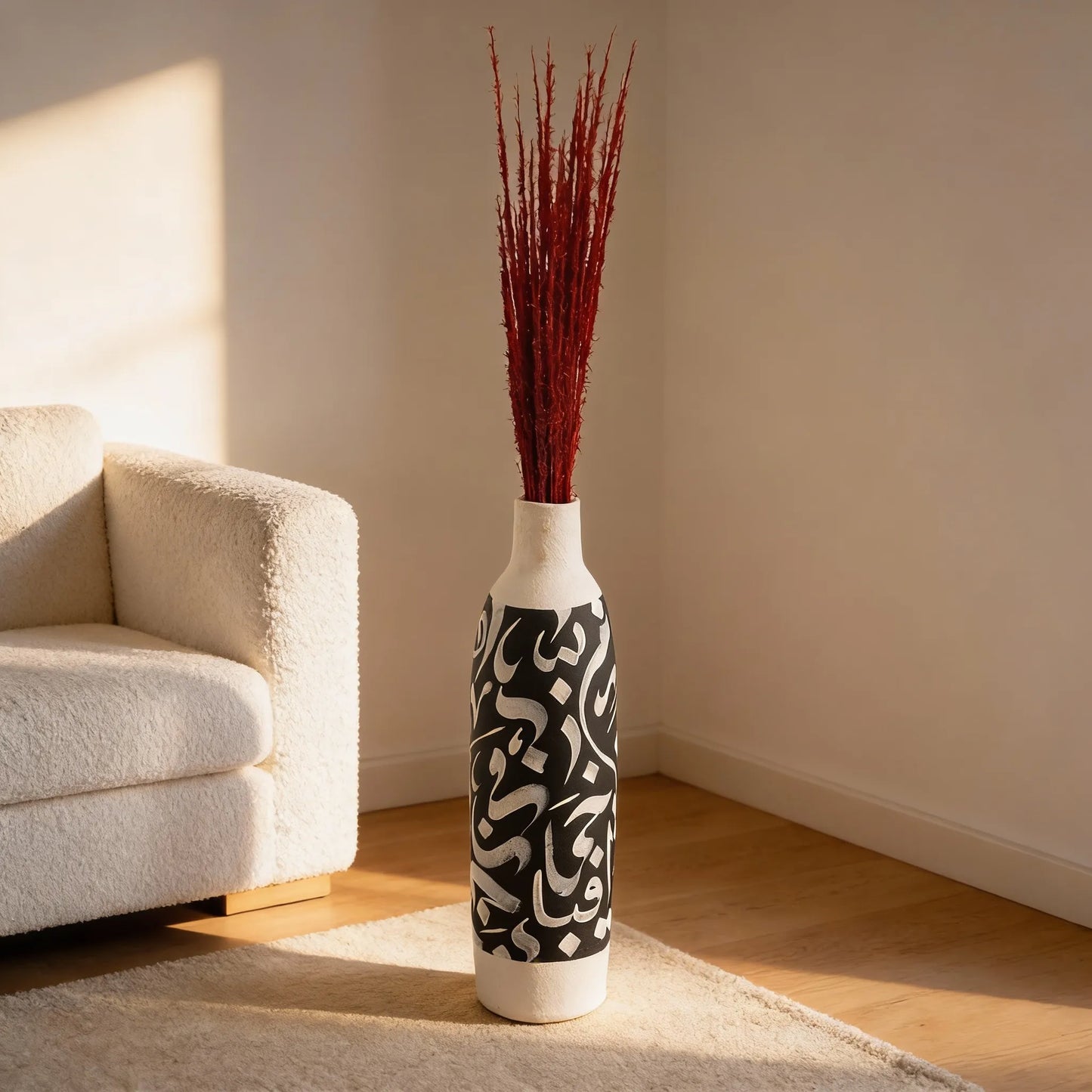 Vase décoratif en céramique calligraphie