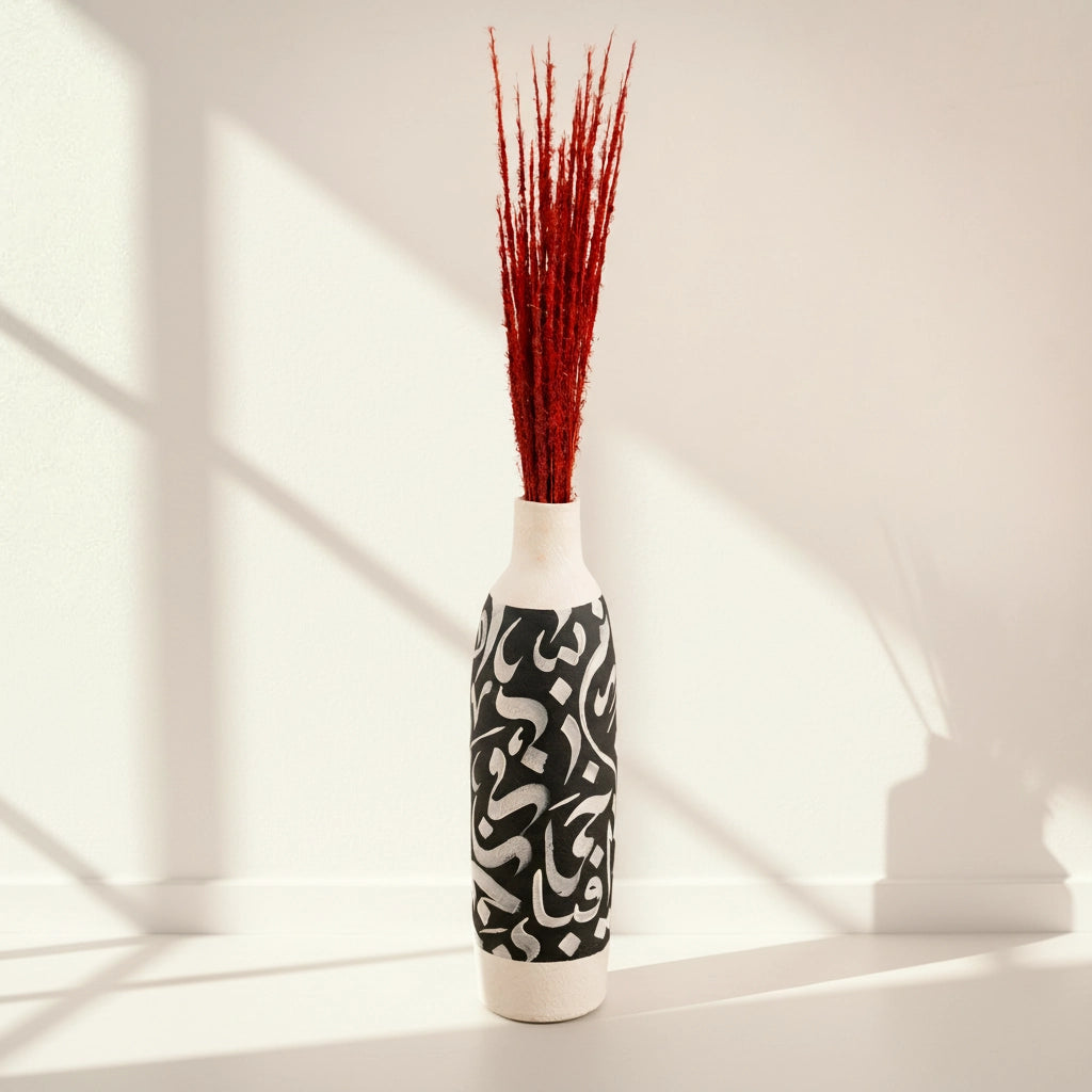 Vase décoratif en céramique calligraphie