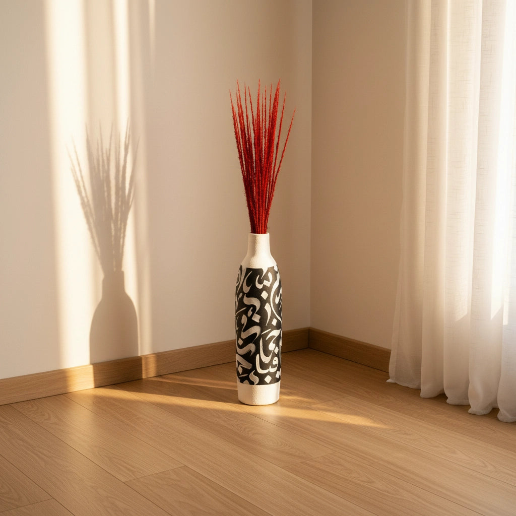 Vase décoratif en céramique calligraphie