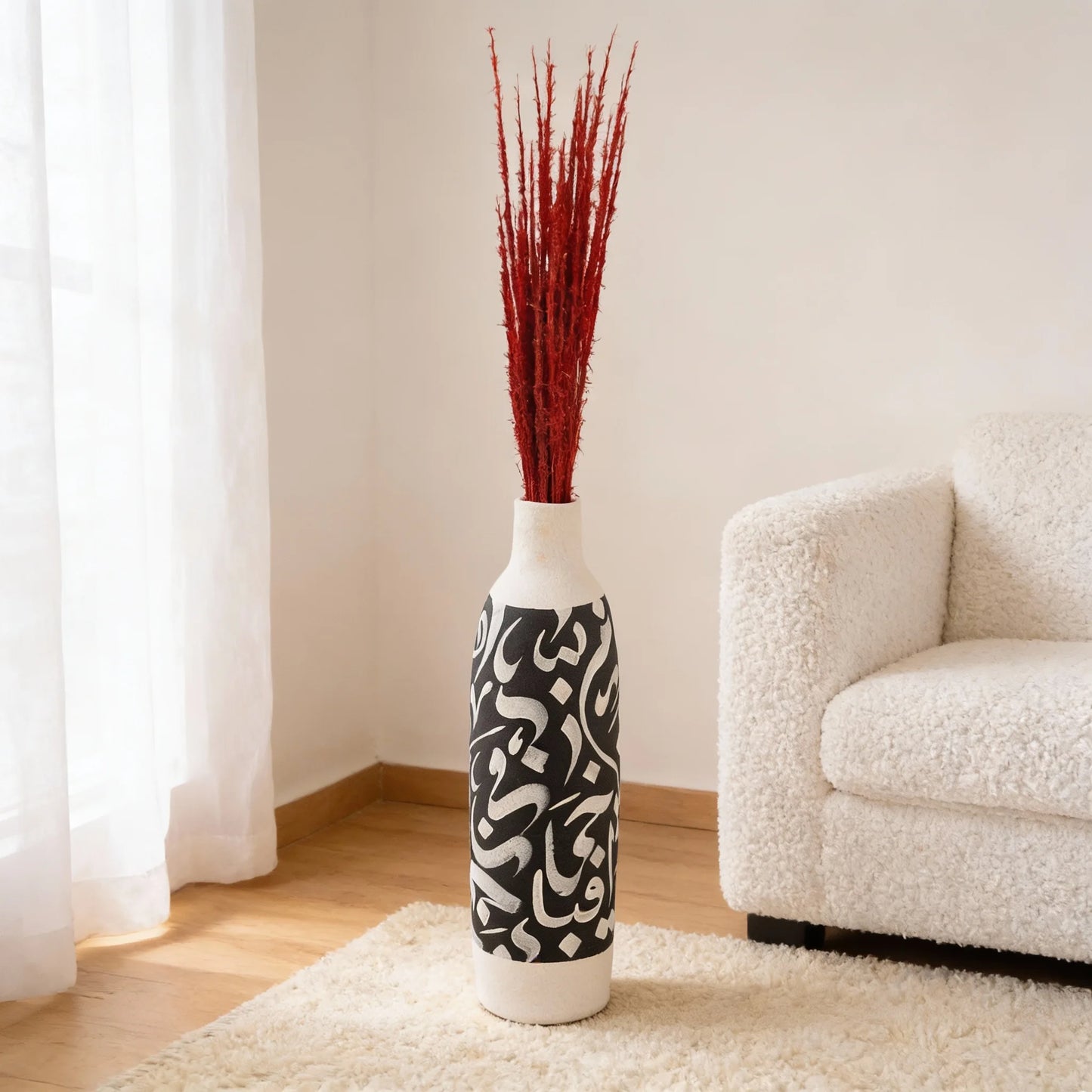 Vase décoratif en céramique calligraphie