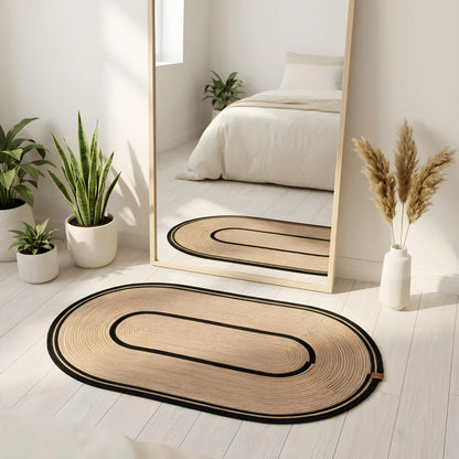 Tapis Ovalis : L'Élégance du Coton Tressé à la Main