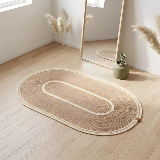 Tapis Ovalis : L'Élégance du Coton Tressé à la Main