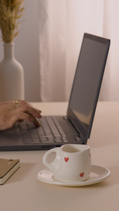 Tasse et Sous Tasse en Grés