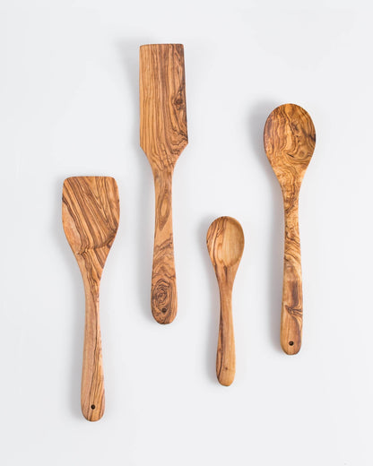 Darido Olive Wood Cooking Utensils Set of 3 with Extra Small Spoon - Darido