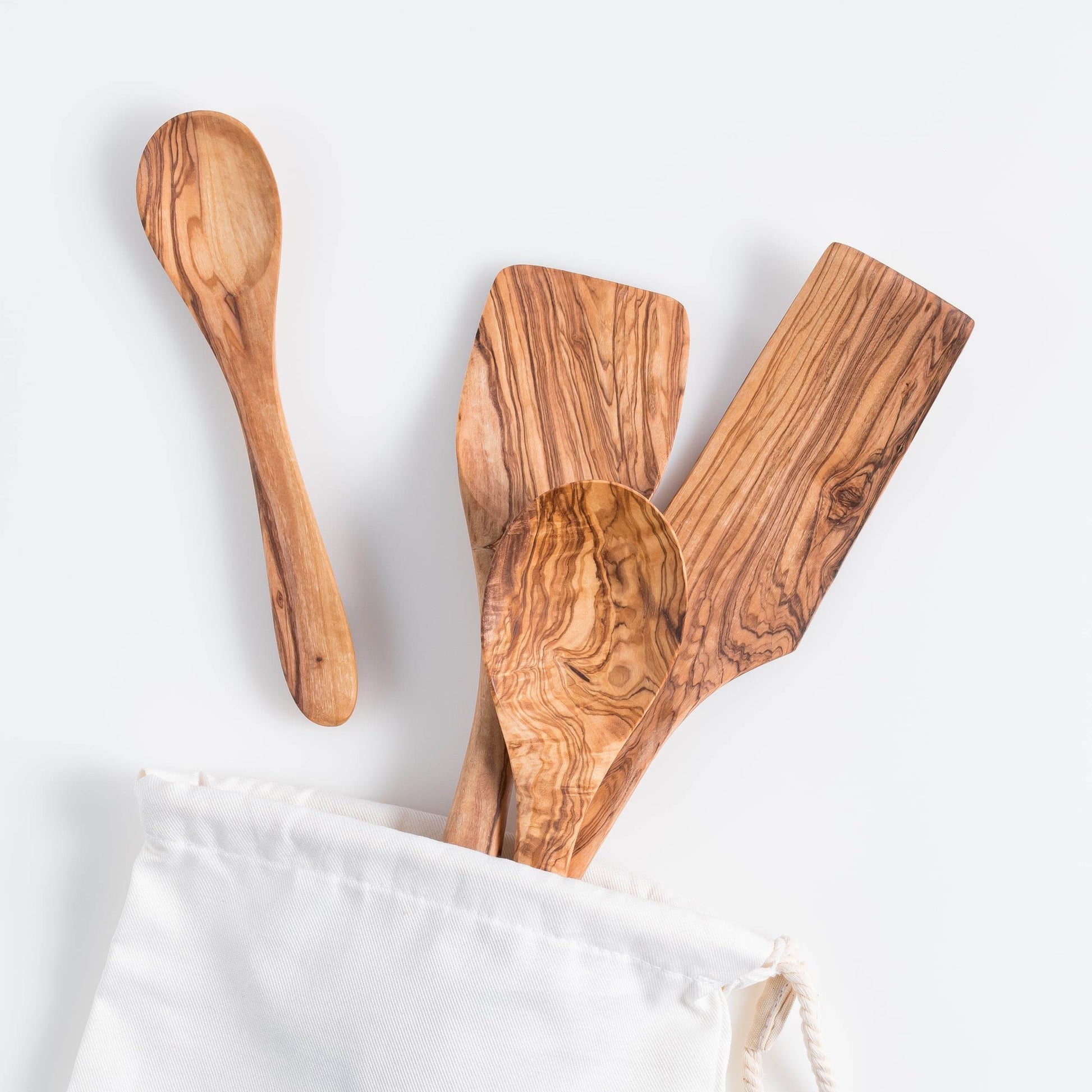 Darido Olive Wood Cooking Utensils Set of 3 with Extra Small Spoon - Darido