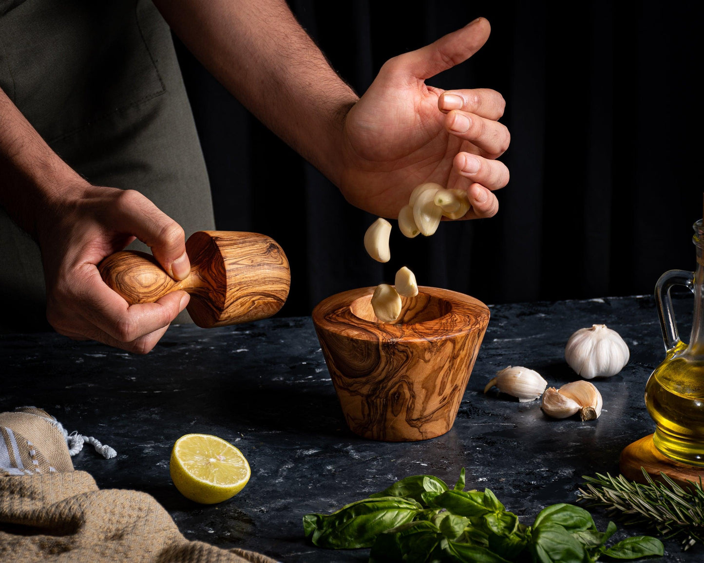 Mortar and pestle set - TH - 18x12cm - Darido